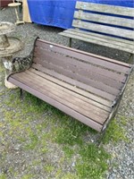 Vintage garden bench metal sides