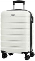 ANYZIP, 20 IN. ABS HARDSIDE SUITCASE (WHITE), (H)