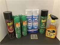 Lot of Assorted Bug & Bacteria Cleaning Supplies
