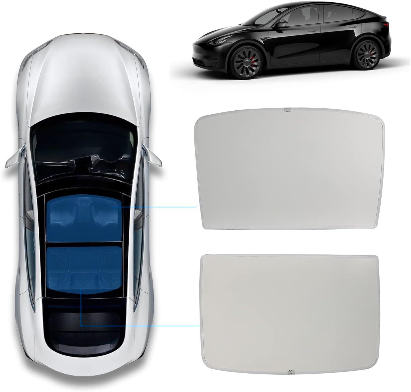Topfit Sunshade for Tesla Y  UV (Off-White)