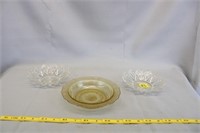 Clear Pressed Glass Bowl Flower Petal Pattern Disl