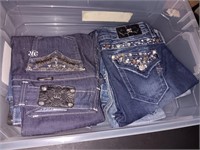 Bin of 6 pairs size 29. Miss me bling jeans, new
