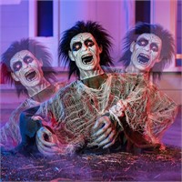 2 PACK Zombie Groundbreaker Prop with LED Eyes