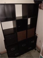 Cabinet with drawers for storage on wheels. 37""
