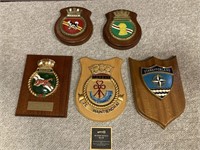 5 Navy Wood Mounted Plaques