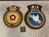 2 Wood Mounted Military Plaques