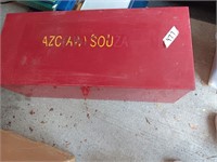 Heavy red metal stack on box 33" x 14" x 12" tall
