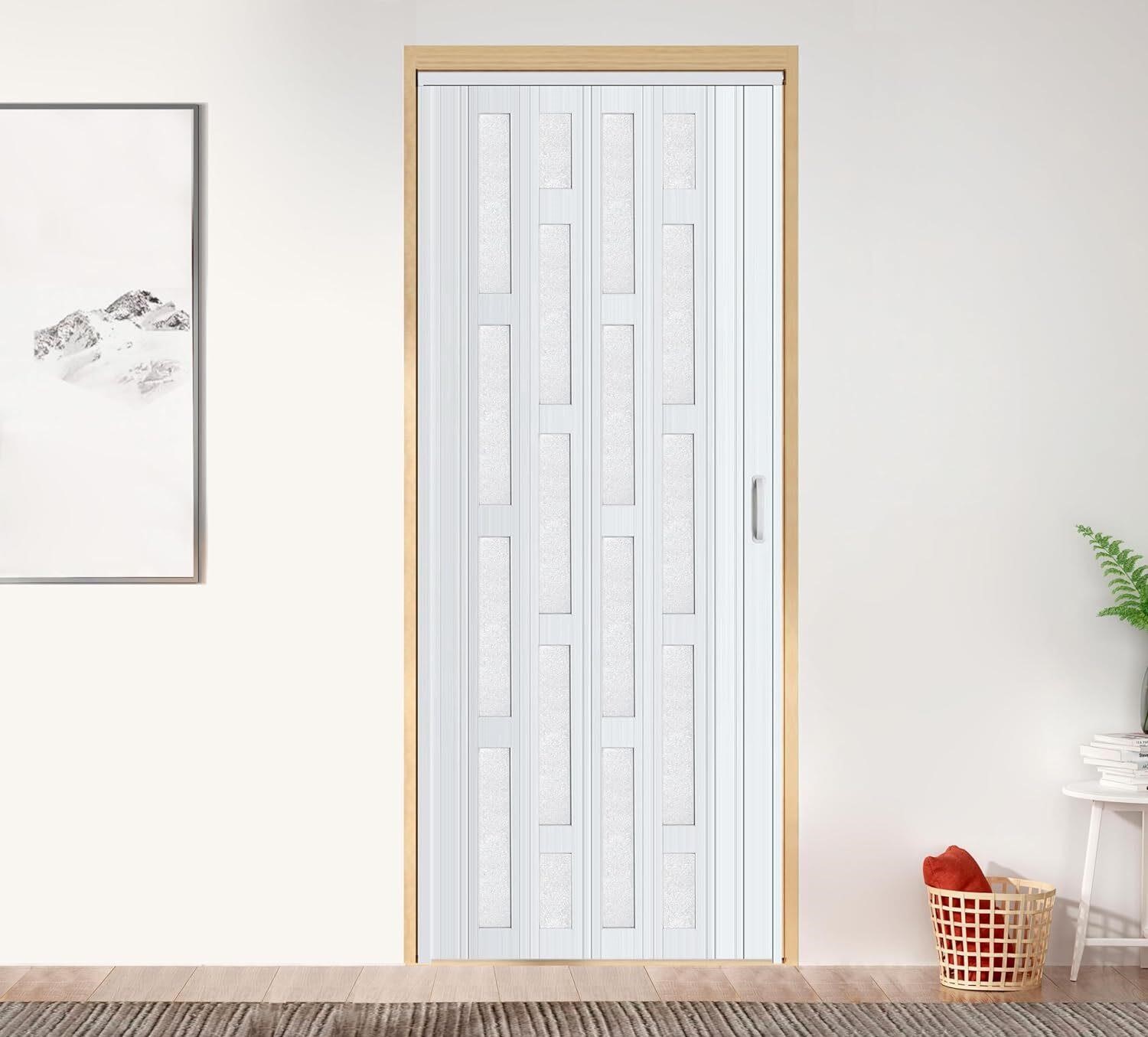DIYHD 36X80in White PVC Folding Accordion Door
