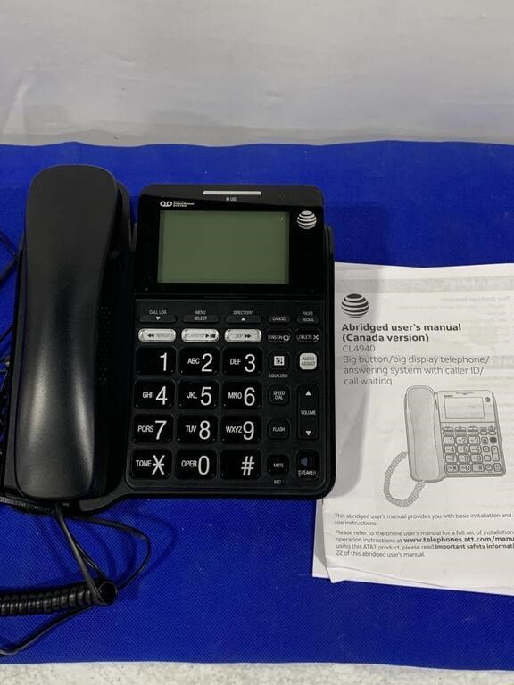 AT&T CORDED BIG BUTTON TELEPHONE W/CALL DISPLAY