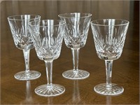 Four Waterford Lismore Crystal Claret Stems