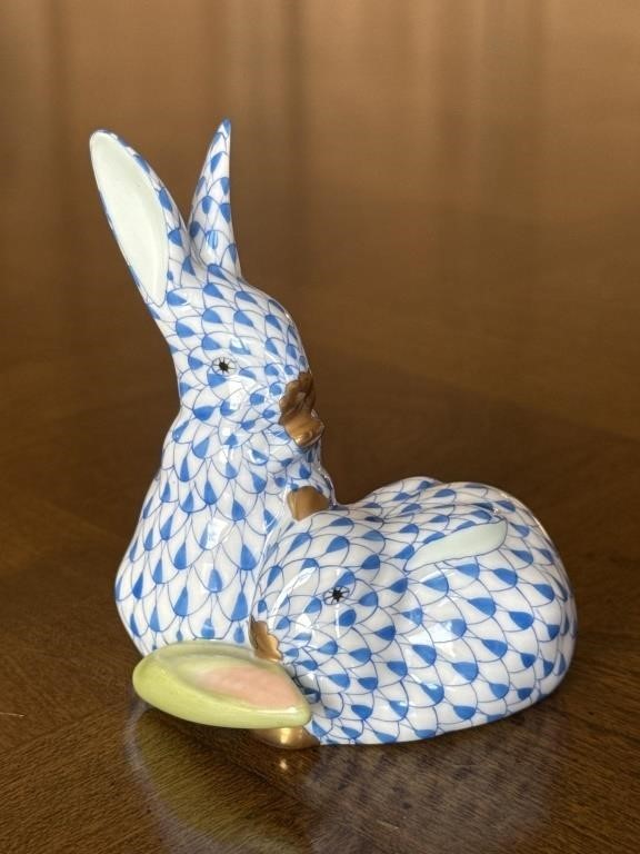 Herend Hand Painted Porcelain Bunnies