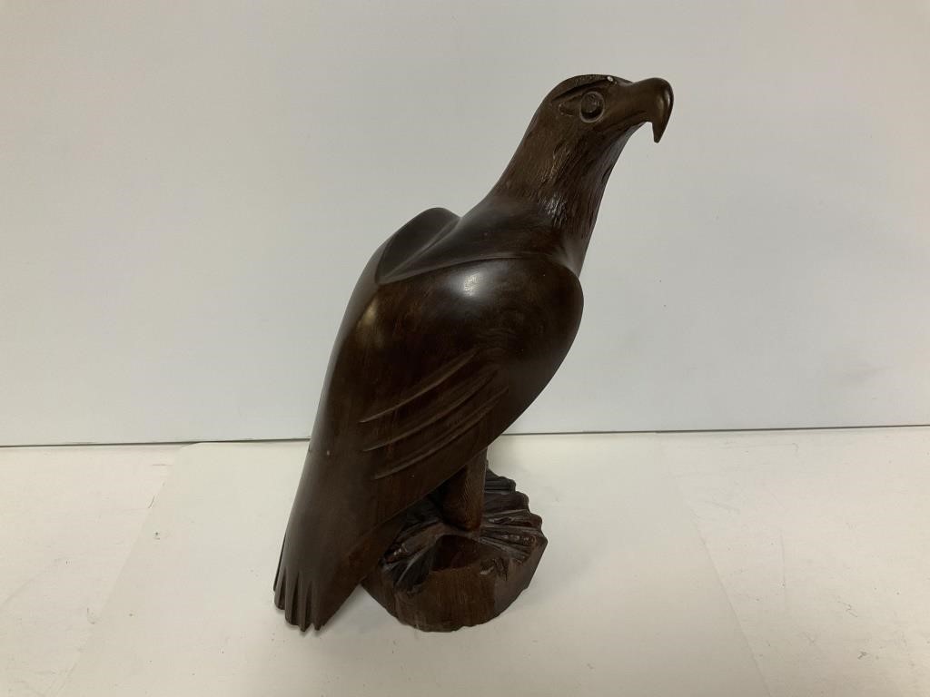 Carved Ironwood Bald Eagle 8.25in Tall