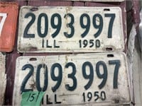 1950 Illinois License Plates