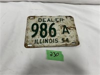 1954 Illinois Dealer Plate