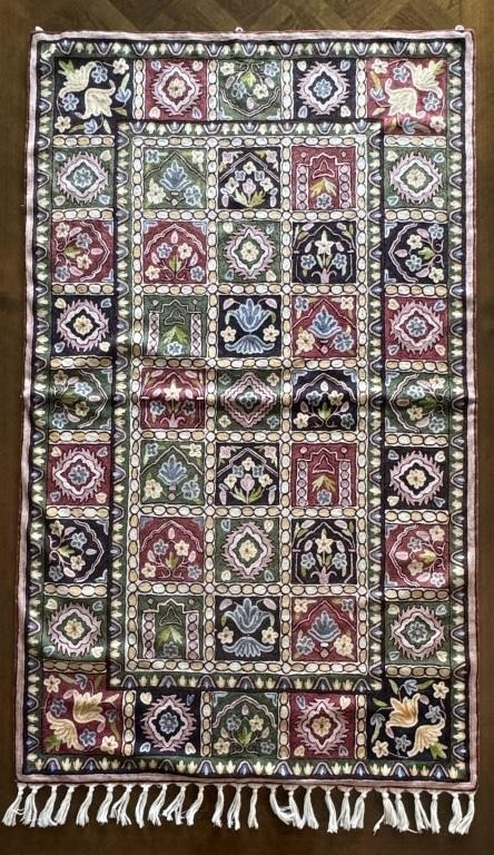 Vibrant Rug Tapestry Embroidery