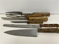 2 Meat Forks & 4 Knives, Russell, Rogers,