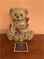 Painted Cast Iron Teddy Bears Doorstop