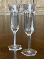 Two Baccarat Fluted Glasses