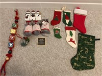 Lot of Small Christmas Stockings, Mice, Snowmen