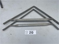 Steel shelf brackets, 350 x 400mm Pair
