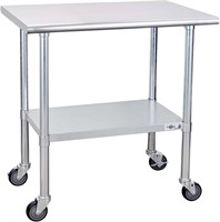 Stainless Steel Table with Wheels 24x36 Inch
