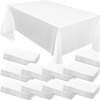 100 Pcs Plastic Tablecloth 54x108 White