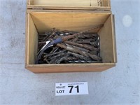 Wooden box of asstd drill bits.