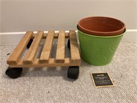Lot of Plant Pots & Rolling Support