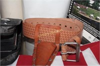 LEATHER BELT AND HOLSTER
