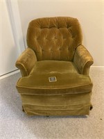 Small&Bowes Vintage Velour Swivel Rocker Armchair