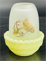 Mosser Custard Fairy Lamp w/ Horses UV REACTIVE