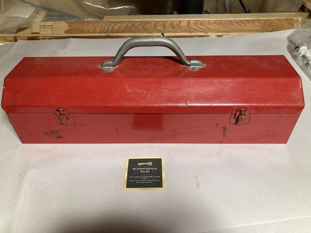Red Metal Portable Tool Box