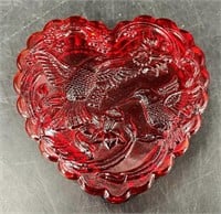 Ruby Red Heart Trinket Dish UV REACTIVE