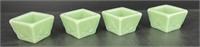 4 Jadeite Glass Salt Cellars