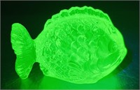 Vaseline Chubby Fish Paperweight UV REACTIVE