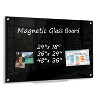 AMUSIGHT Black Dry Erase Board, 36" x 24" (2' x 3'
