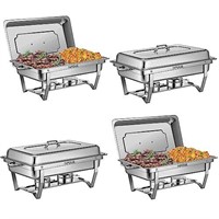Chafing Dish Buffet Set 8 QT 4 Pack Stainless Stee