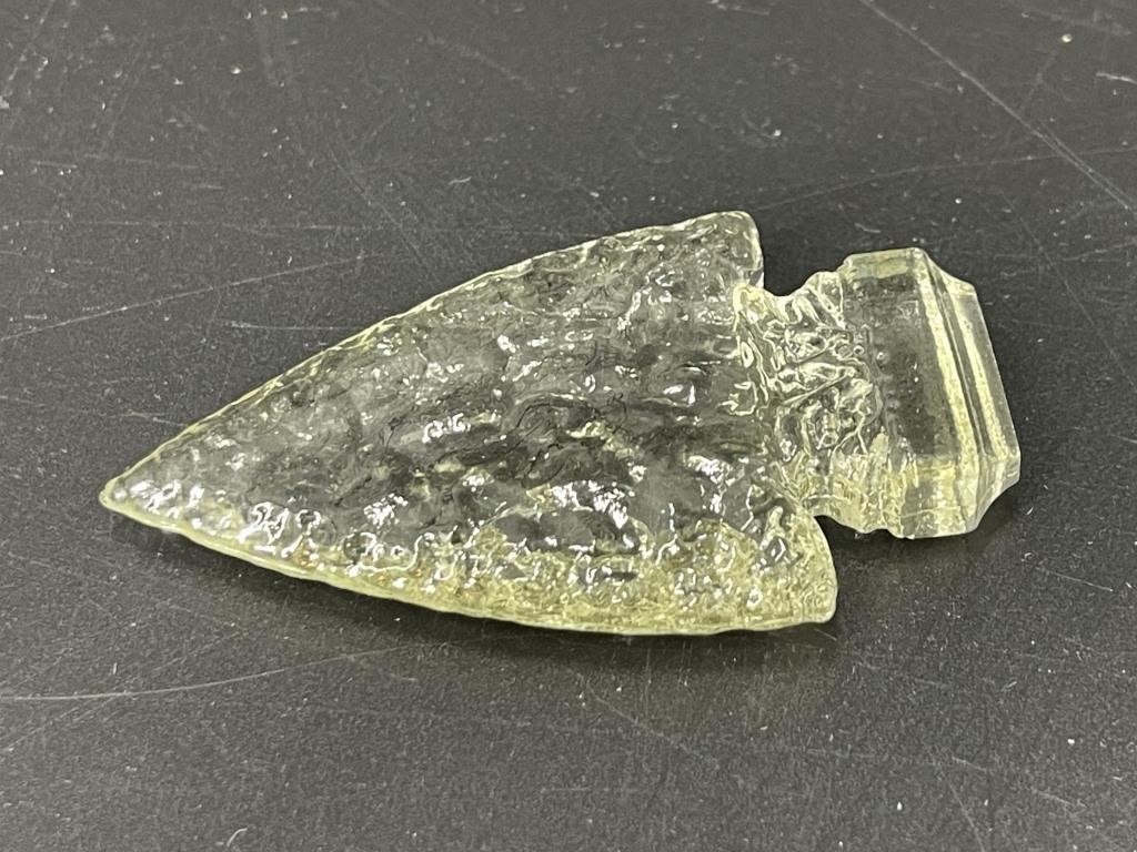Unique GLOWY Glass Indian Arrowhead