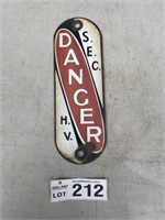 Enamel sign 'Danger'. SEC