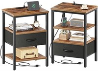 SUPERJARE Nightstand Set of 2, Bed Side Tables wit