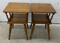 (V) Wooden 2-Tiered Side End Tables 16’’x24’’
