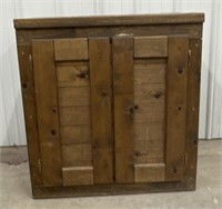 (T) Wooden 2-Tiered Double-Door Storage Cabinet