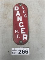 Enamel sign 'Danger'. SEC