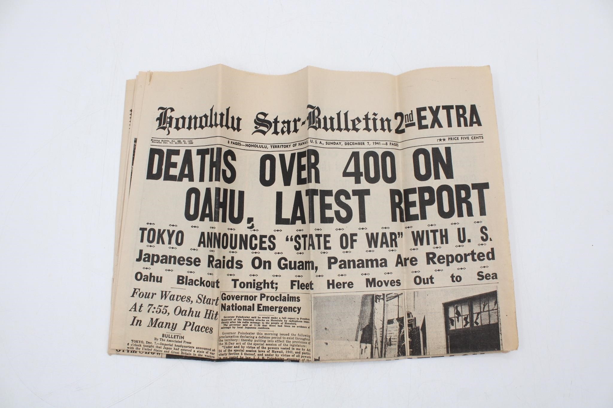 Pearl Harbor Honolulu Star Newspaper