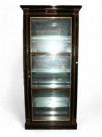 Black & Gold Mirror Backed Display Cabinet- Baker?