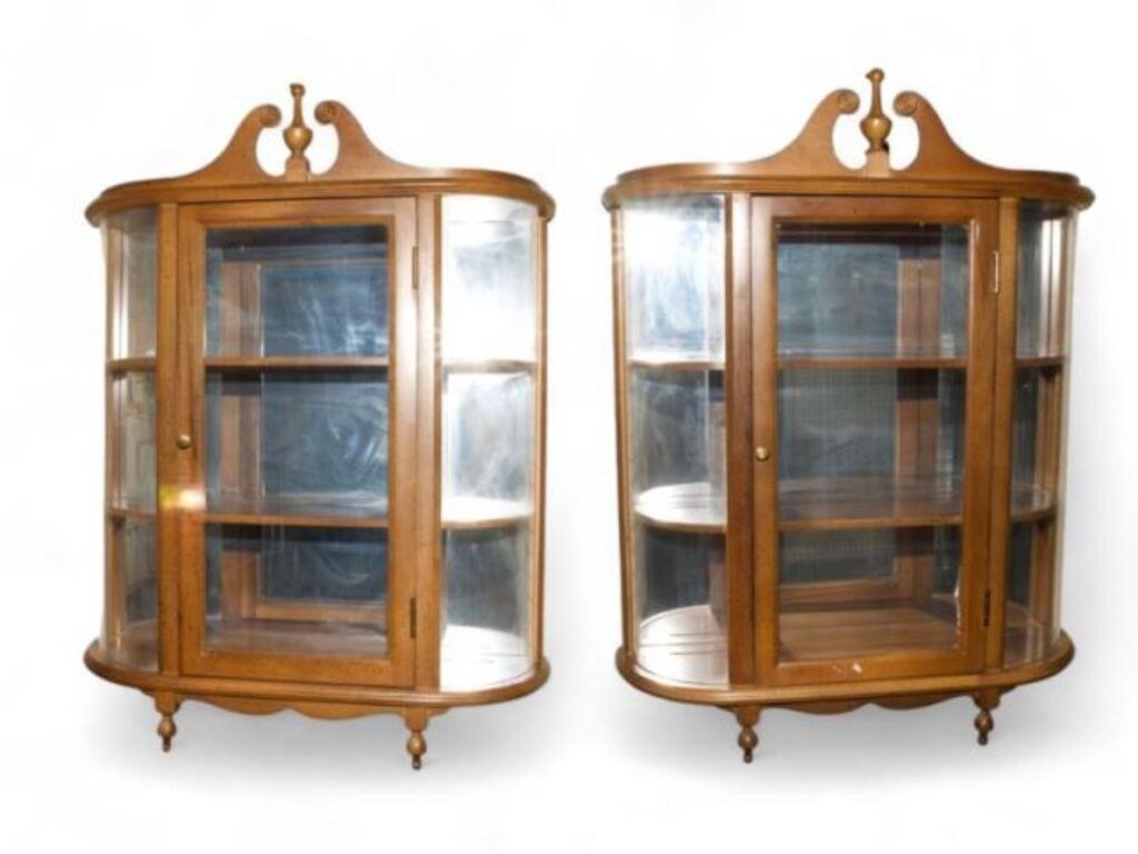 Pair of Hanging Display Cabinets.