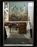Classical Handpainted Trumeau Style Wall Mirror..