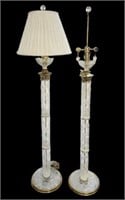 Pair of Very Ornate Etched / Cut Glass Floor Lamps