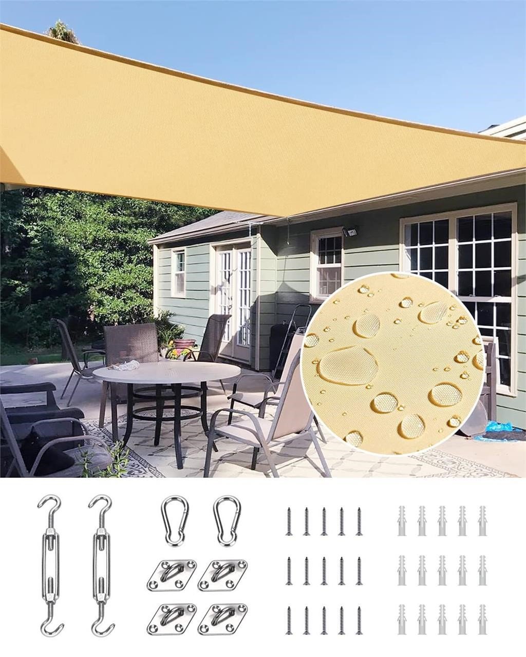 Quictent 20x16 ft Waterproof Sun Shade Sail for Pa