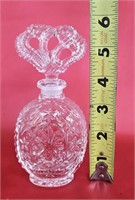 Daisy Perfume Bottle Glass w/ Stopper 6"
